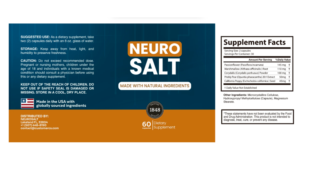 NeuroSalt Formula Transparency